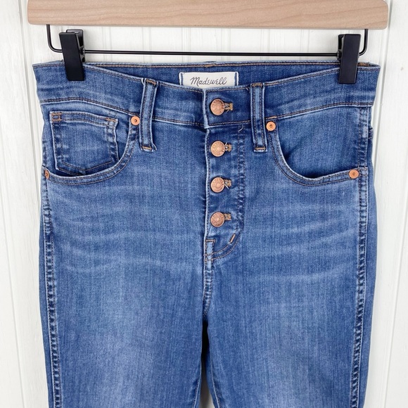 Madewell 10" High Rise Skinny Button Fly Denim Jeans Women's Size 25 - Picture 3 of 8